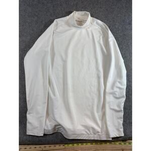 Bobby Jones XH20 Men Golf Shirt White Mock Neck Long Sleeve Performance Sports M